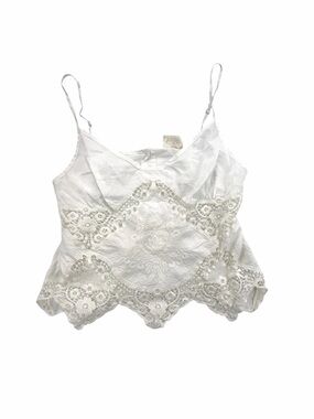 Pins & Needles Doily Handkerchief Open Back Tank Top Small